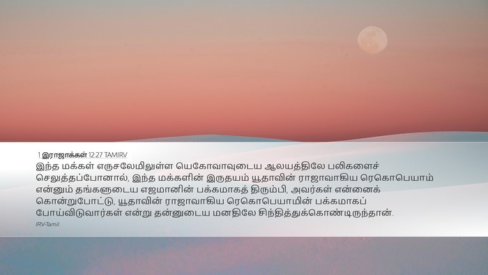 1 இராஜாக்கள் 12:27 TAMIRV Bible Verse Image