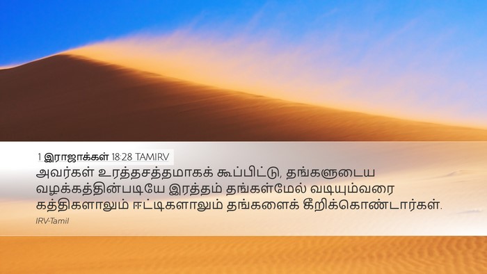 1 இராஜாக்கள் 18:28 TAMIRV Bible Verse Image