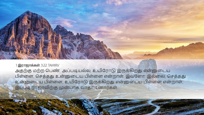 1 இராஜாக்கள் 3:22 TAMIRV Desktop Wallpaper - அதற்கு மற்ற பெண்: - Desktop Bible Verse Wallpaper