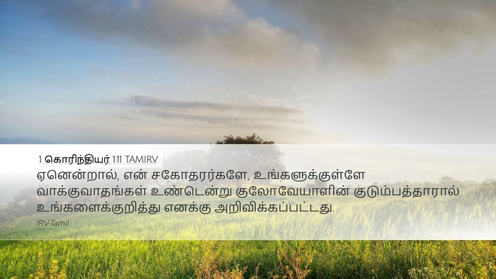 1 கொரிந்தியர் 1:11 TAMIRV Bible Verse Image