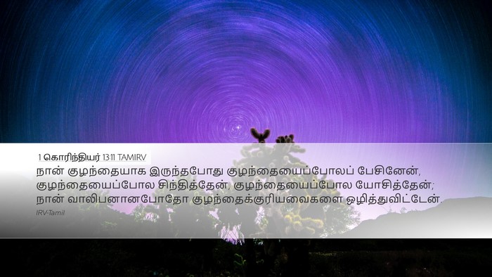 1 கொரிந்தியர் 13:11 TAMIRV Bible Verse Image