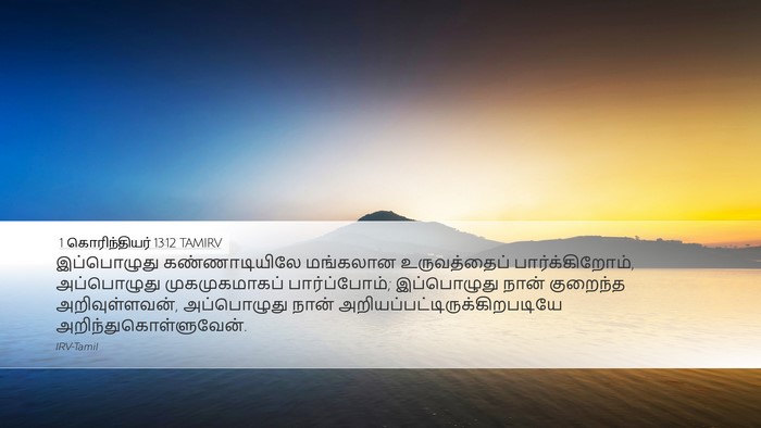 1 கொரிந்தியர் 13:12 TAMIRV Bible Verse Image