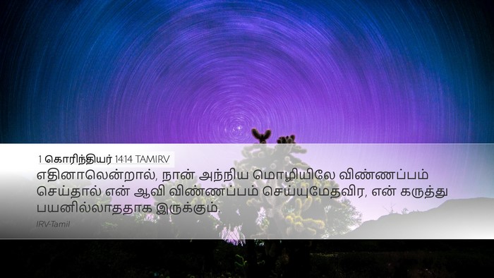 1 கொரிந்தியர் 14:14 TAMIRV Bible Verse Image