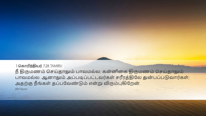 1 கொரிந்தியர் 7:28 TAMIRV Bible Verse Image