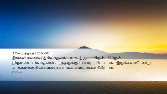 1 கொரிந்தியர் 7:32 TAMIRV Bible Verse Image