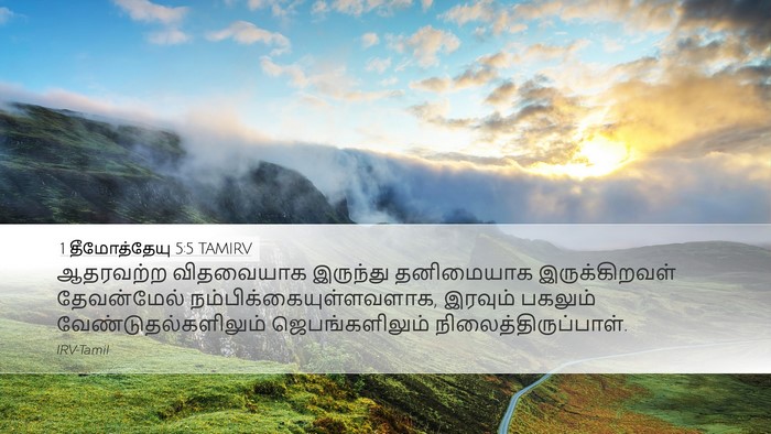 1 தீமோத்தேயு 5:5 TAMIRV Desktop Wallpaper - ஆதரவற்ற விதவையாக - Desktop Bible Verse Wallpaper