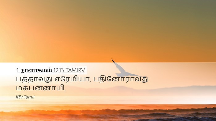 1 நாளாகமம் 12:13 TAMIRV Desktop Wallpaper - பத்தாவது எரேமியா, - Desktop Bible Verse Wallpaper