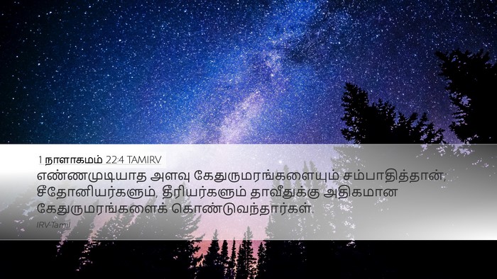 1 நாளாகமம் 22:4 TAMIRV Bible Verse Image