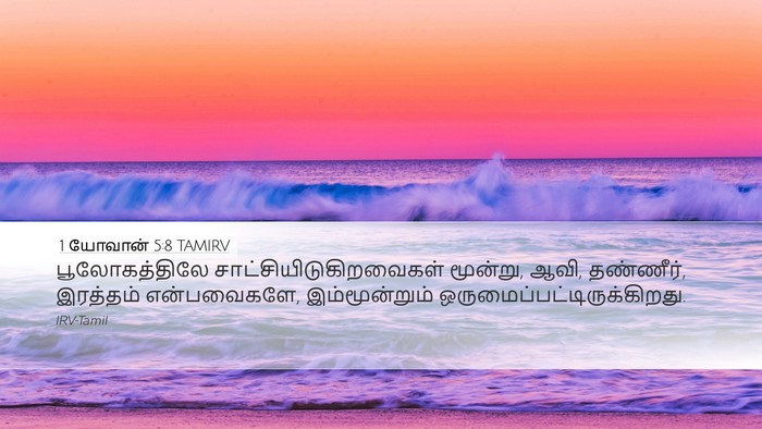 1 யோவான் 5:8 TAMIRV Desktop Wallpaper - பூலோகத்திலே - Desktop Bible Verse Wallpaper