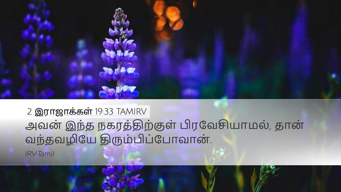 2 இராஜாக்கள் 19:33 TAMIRV Bible Verse Image