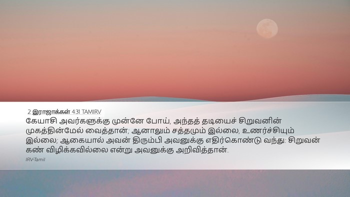 2 இராஜாக்கள் 4:31 TAMIRV Bible Verse Image