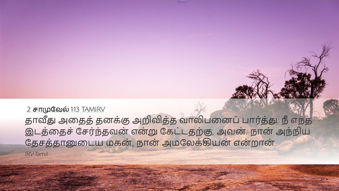 2 சாமுவேல் 1:13 TAMIRV Desktop Wallpaper - தாவீது அதைத் - Desktop Bible Verse Wallpaper