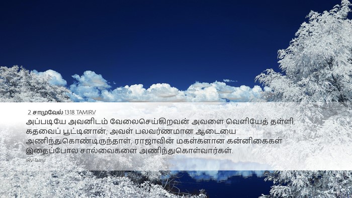 2 சாமுவேல் 13:18 TAMIRV Desktop Wallpaper - அப்படியே அவனிடம் - Desktop Bible Verse Wallpaper