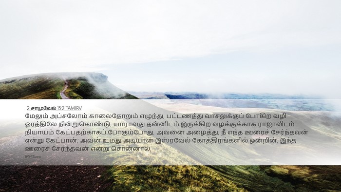 2 சாமுவேல் 15:2 TAMIRV Desktop Wallpaper - மேலும் அப்சலோம் - Desktop Bible Verse Wallpaper