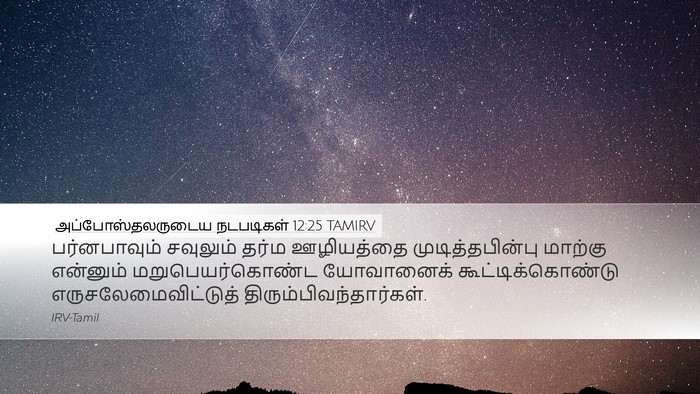 அப்போஸ்தலருடைய நடபடிகள் 12:25 TAMIRV Bible Verse Image
