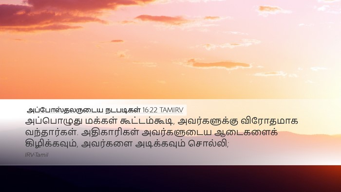 அப்போஸ்தலருடைய நடபடிகள் 16:22 TAMIRV Bible Verse Image