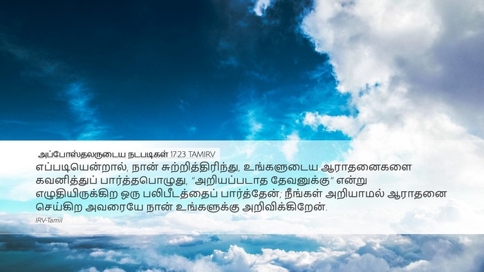 அப்போஸ்தலருடைய நடபடிகள் 17:23 TAMIRV Bible Verse Image