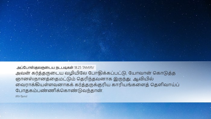 அப்போஸ்தலருடைய நடபடிகள் 18:25 TAMIRV Bible Verse Image