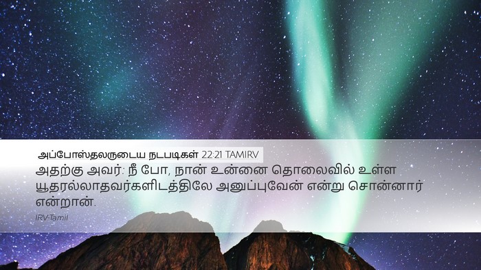 அப்போஸ்தலருடைய நடபடிகள் 22:21 TAMIRV Bible Verse Image