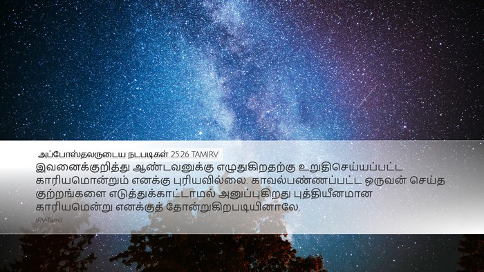 அப்போஸ்தலருடைய நடபடிகள் 25:26 TAMIRV Bible Verse Image