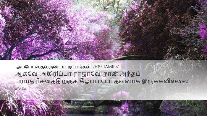அப்போஸ்தலருடைய நடபடிகள் 26:19 TAMIRV Bible Verse Image