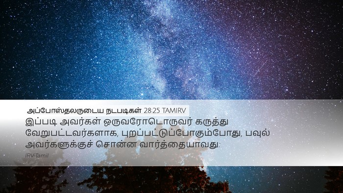 அப்போஸ்தலருடைய நடபடிகள் 28:25 TAMIRV Bible Verse Image