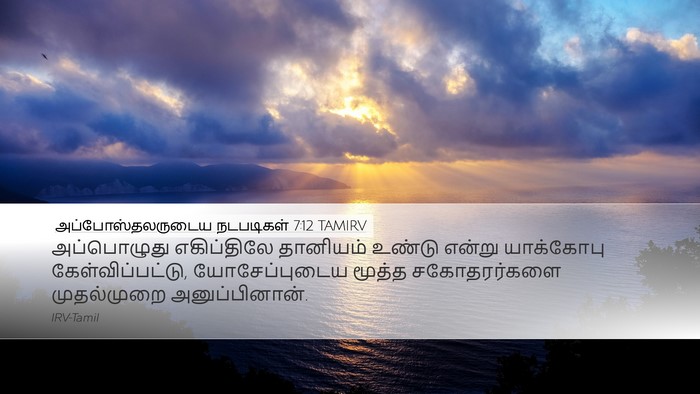 அப்போஸ்தலருடைய நடபடிகள் 7:12 TAMIRV Bible Verse Image