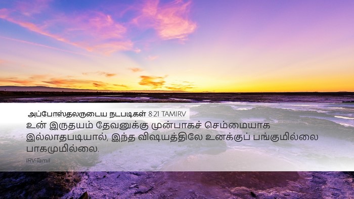 அப்போஸ்தலருடைய நடபடிகள் 8:21 TAMIRV Bible Verse Image