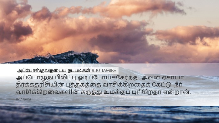 அப்போஸ்தலருடைய நடபடிகள் 8:30 TAMIRV Bible Verse Image