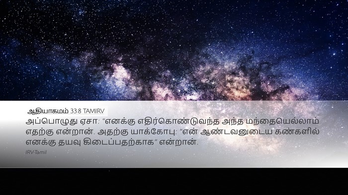 ஆதியாகமம் 33:8 TAMIRV Bible Verse Image