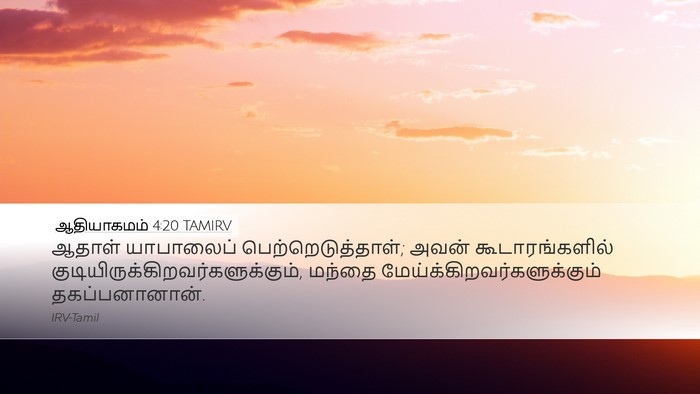 ஆதியாகமம் 4:20 TAMIRV Bible Verse Image