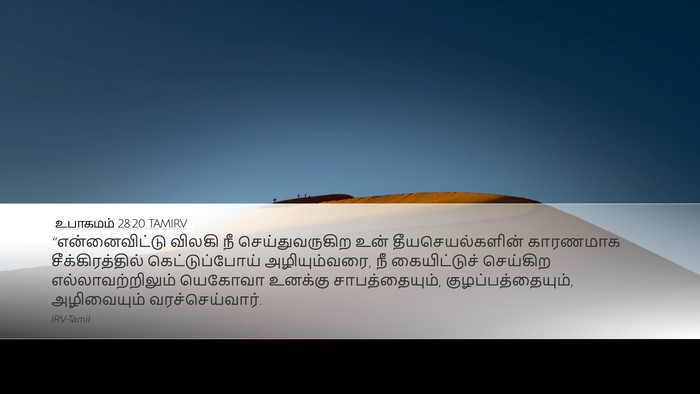 உபாகமம் 28:20 TAMIRV Bible Verse Image