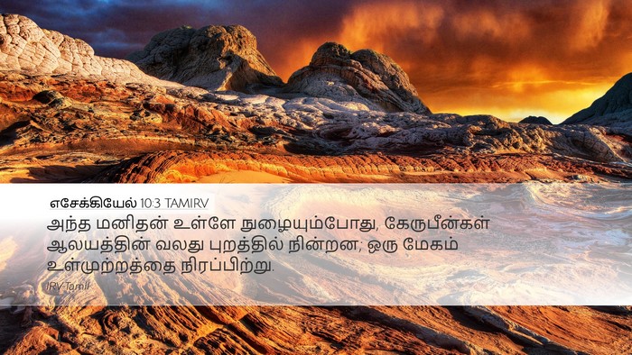 எசேக்கியேல் 10:3 TAMIRV Desktop Wallpaper - அந்த மனிதன் உள்ளே - Desktop Bible Verse Wallpaper