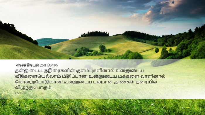 எசேக்கியேல் 26:11 TAMIRV Bible Verse Image
