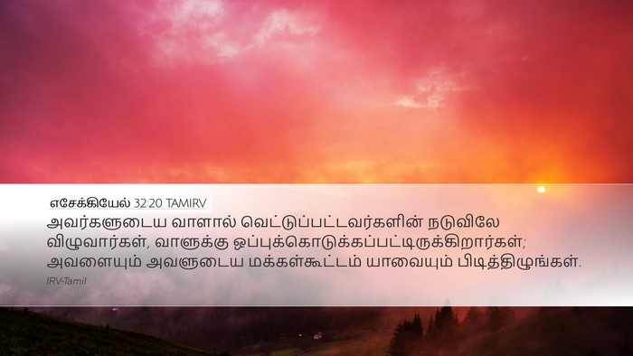 எசேக்கியேல் 32:20 TAMIRV Desktop Wallpaper - அவர்களுடைய வாளால் - Desktop Bible Verse Wallpaper
