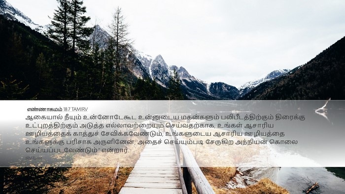எண்ணாகமம் 18:7 TAMIRV Bible Verse Image