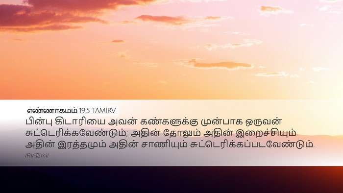 எண்ணாகமம் 19:5 TAMIRV Bible Verse Image