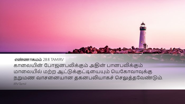 எண்ணாகமம் 28:8 TAMIRV Desktop Wallpaper - காலையின் - Desktop Bible Verse Wallpaper