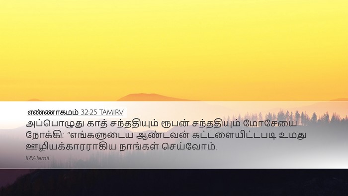 எண்ணாகமம் 32:25 TAMIRV Desktop Wallpaper - அப்பொழுது காத் - Desktop Bible Verse Wallpaper