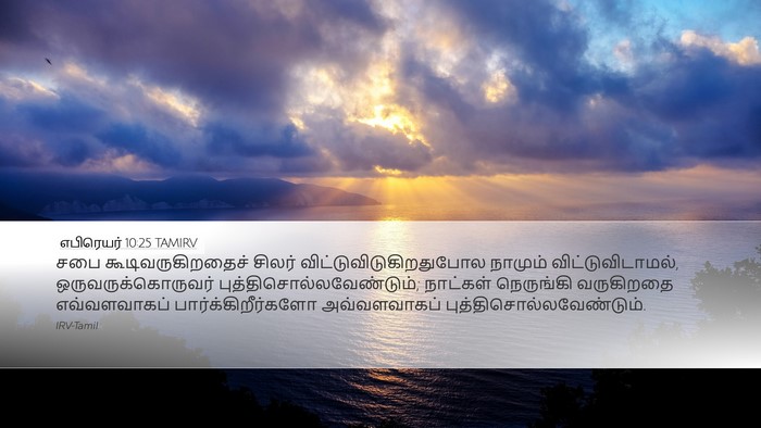 எபிரெயர் 10:25 TAMIRV Bible Verse Image