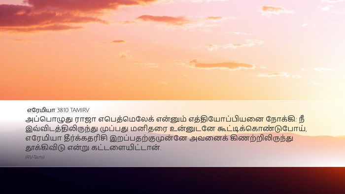 எரேமியா 38:10 TAMIRV Desktop Wallpaper - அப்பொழுது ராஜா - Desktop Bible Verse Wallpaper