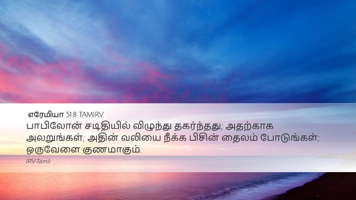 எரேமியா 51:8 TAMIRV Bible Verse Image