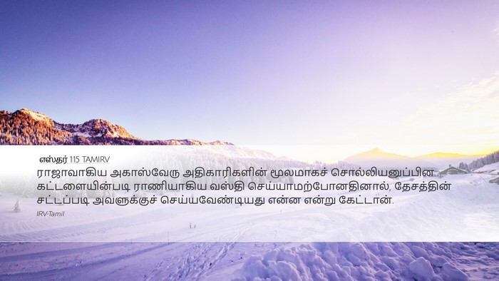 எஸ்தர் 1:15 TAMIRV Desktop Wallpaper - ராஜாவாகிய - Desktop Bible Verse Wallpaper
