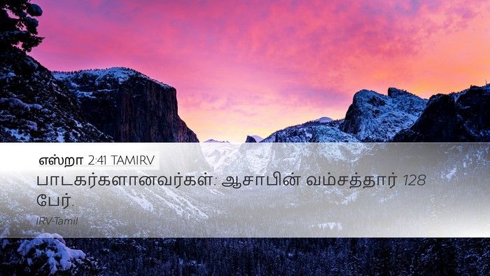 எஸ்றா 2:41 TAMIRV Desktop Wallpaper - பாடகர்களானவர்கள்: - Desktop Bible Verse Wallpaper