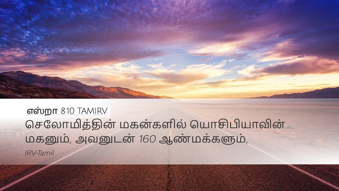 எஸ்றா 8:10 TAMIRV Desktop Wallpaper - செலோமித்தின் - Desktop Bible Verse Wallpaper