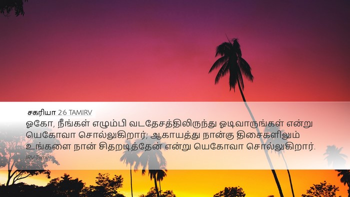 சகரியா 2:6 TAMIRV Bible Verse Image
