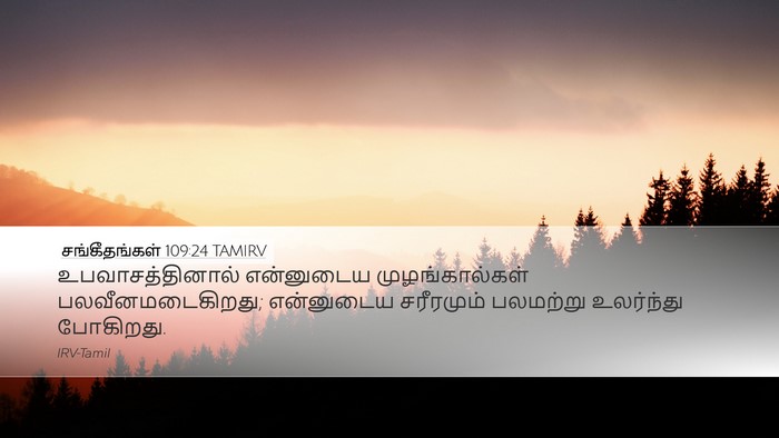 சங்கீதங்கள் 109:24 TAMIRV Desktop Wallpaper - உபவாசத்தினால் - Desktop Bible Verse Wallpaper