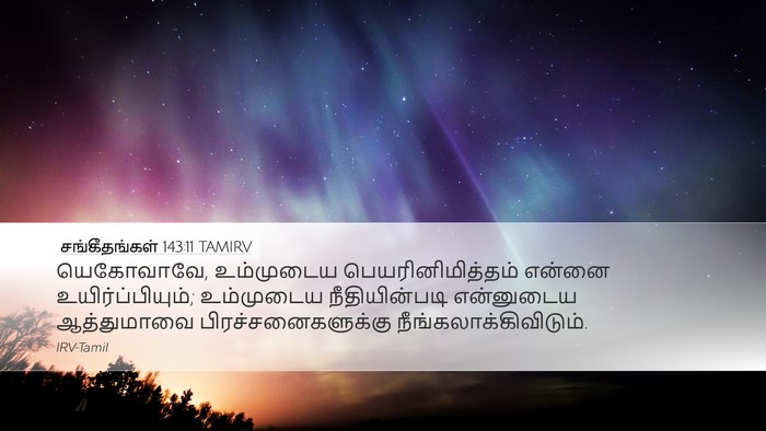 சங்கீதங்கள் 143:11 TAMIRV Bible Verse Image