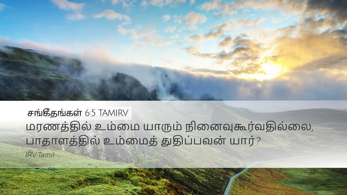 சங்கீதங்கள் 6:5 TAMIRV Desktop Wallpaper - மரணத்தில் உம்மை - Desktop Bible Verse Wallpaper