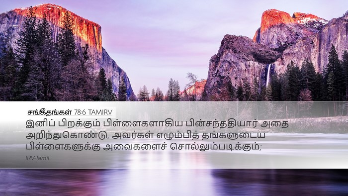 சங்கீதங்கள் 78:6 TAMIRV Desktop Wallpaper - இனிப் பிறக்கும் - Desktop Bible Verse Wallpaper